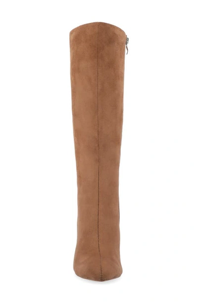 Journee Collection Wide Width Extra Wide Calf Womens Ameylia Tru Comfort Foam Covered Block Heel Pointed Toe Boots In Brown
