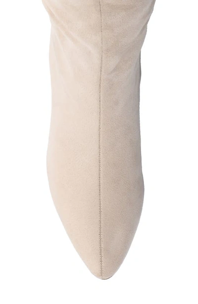 Journee Collection Wide Width Wide Calf Womens Ameylia Tru Comfort Foam Covered Block Heel Pointed Toe Boots In Bone