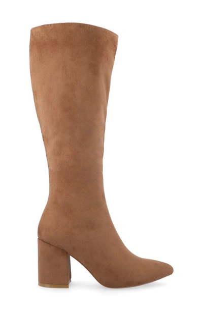 Journee Collection Wide Width Extra Wide Calf Womens Ameylia Tru Comfort Foam Covered Block Heel Pointed Toe Boots In Brown