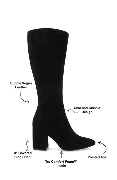 Journee Collection Wide Width Wide Calf Womens Ameylia Tru Comfort Foam Covered Block Heel Pointed Toe Boots In Black