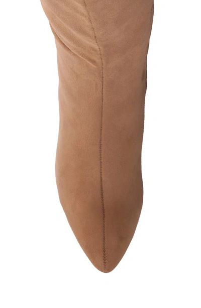 Journee Collection Wide Width Extra Wide Calf Womens Ameylia Tru Comfort Foam Covered Block Heel Pointed Toe Boots In Brown