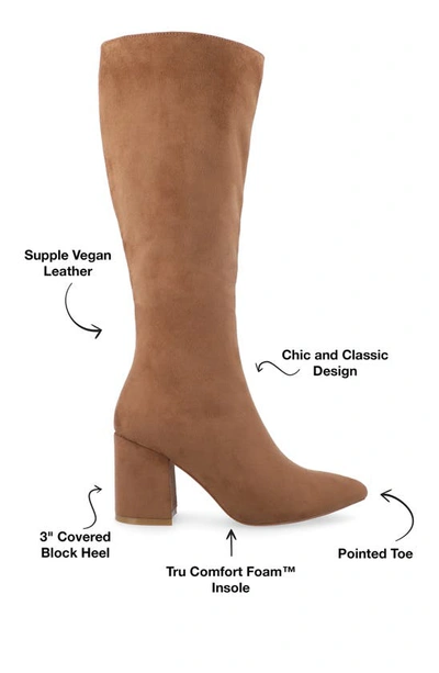 Journee Collection Wide Width Extra Wide Calf Womens Ameylia Tru Comfort Foam Covered Block Heel Pointed Toe Boots In Brown