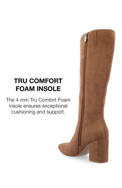 Journee Collection Wide Width Extra Wide Calf Womens Ameylia Tru Comfort Foam Covered Block Heel Pointed Toe Boots In Brown