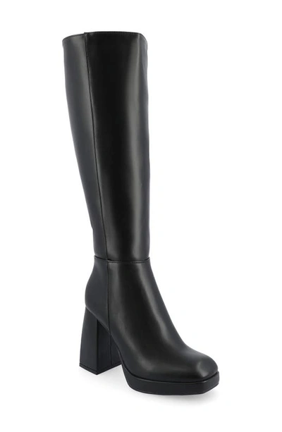Journee Collection Mylah Block Heel Boot In Black