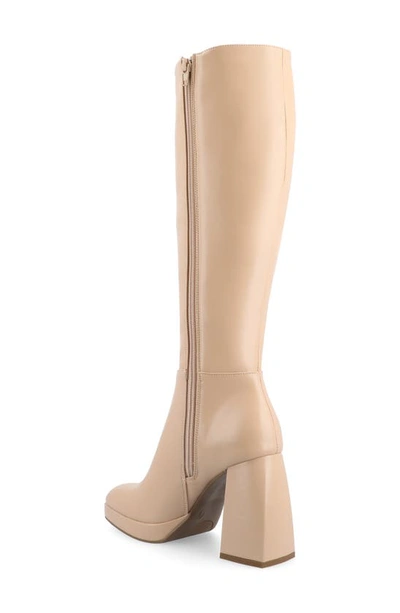 Journee Collection Mylah Block Heel Boot In Beige