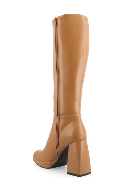 Journee Collection Mylah Block Heel Boot In Tan