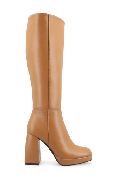 Journee Collection Mylah Block Heel Boot In Tan