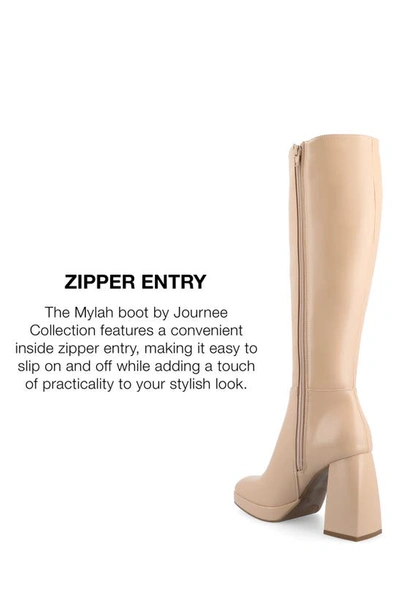 Journee Collection Mylah Block Heel Boot In Beige