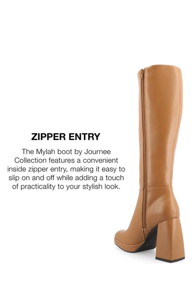 Journee Collection Mylah Block Heel Boot In Tan