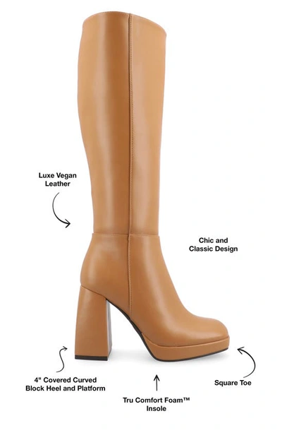 Journee Collection Mylah Block Heel Boot In Tan
