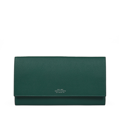 Shop Smythson Marshall Travel Wallet In Panama In Forest