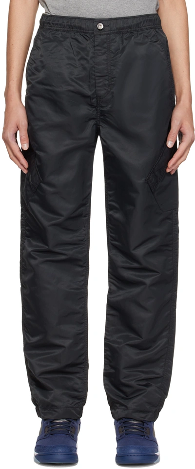 Shop Nike Black Drawstring Cargo Pants In Off Noir