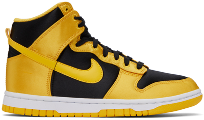 Shop Nike Yellow & Black Dunk High Sneakers In Black/varsity Maize
