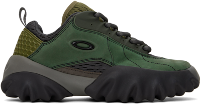 Shop Oakley Factory Team Green & Gray Chop Saw Sneakers In Duck Green / Thunder