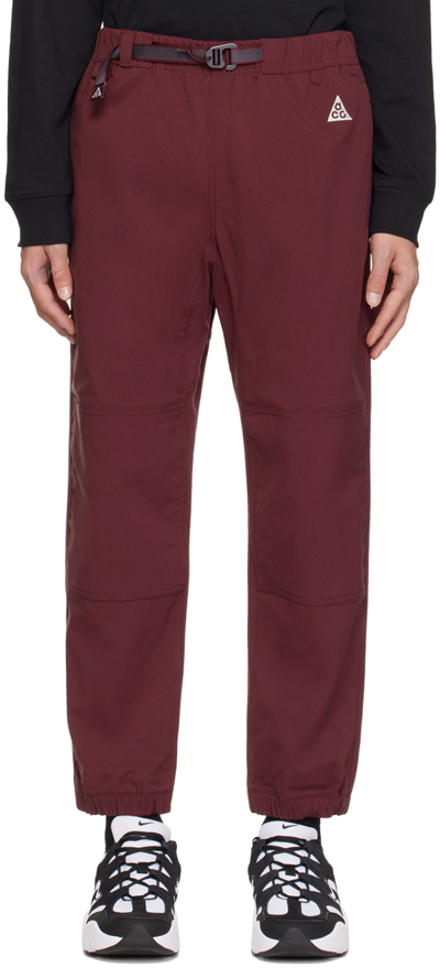 Nike Burgundy Trail Trousers In Night Maroon/deep Ju