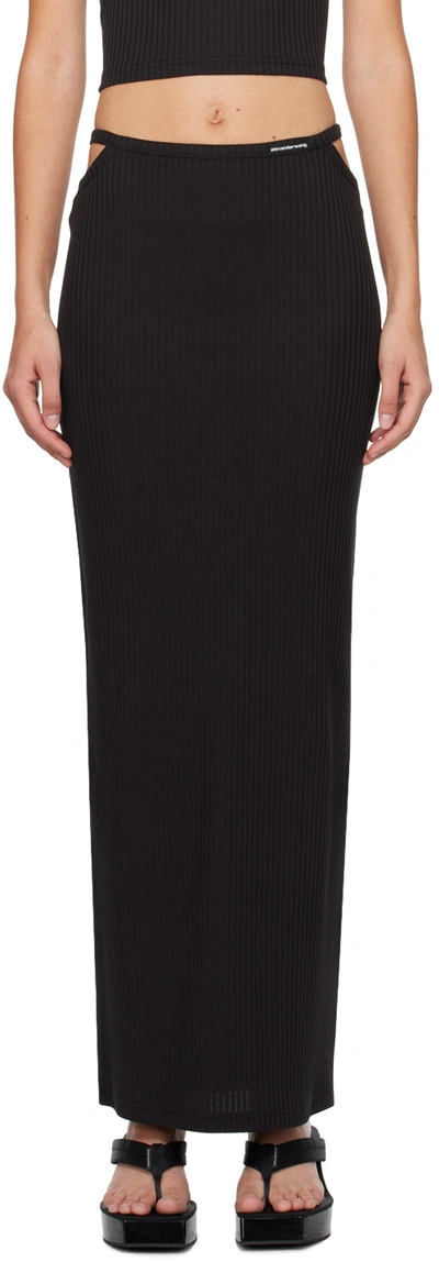 Alexander Wang T Black Cutout Maxi Skirt In 001 Black