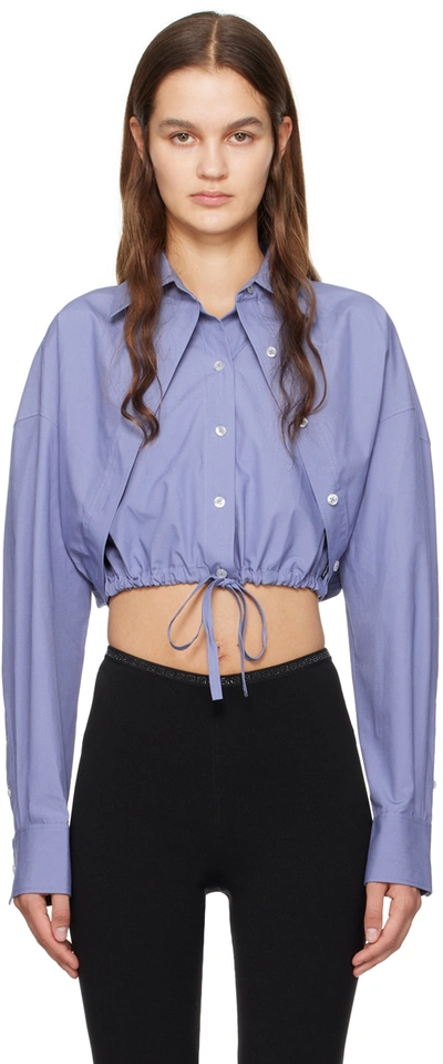 Shop Alexander Wang T Blue Layered Shirt In 471b Dark Iris