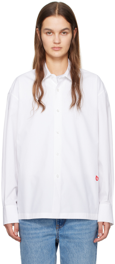 Shop Alexander Wang T White Button Up Shirt In 100 White