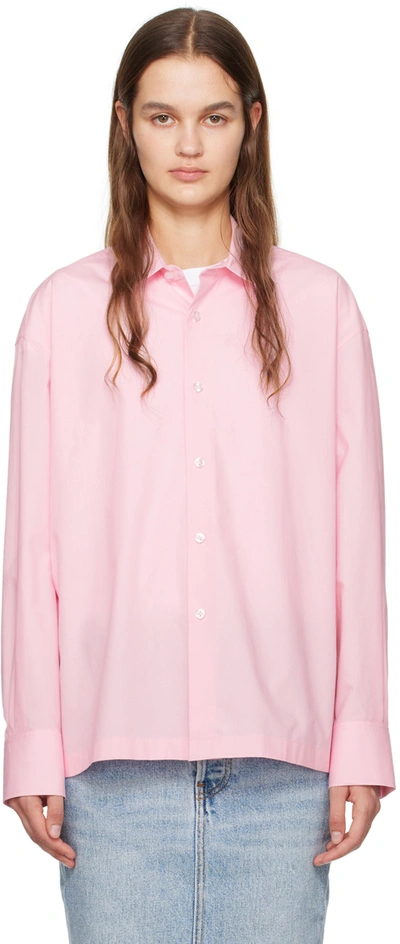 Shop Alexander Wang T Pink Button Up Shirt In 680 Light Pink