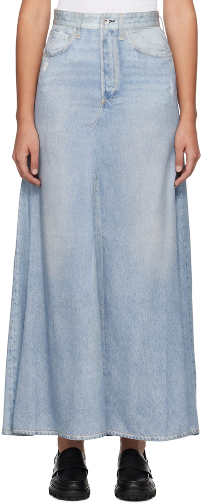 Shop Rag & Bone Blue Liquid Miramar Midi Skirt In Posy