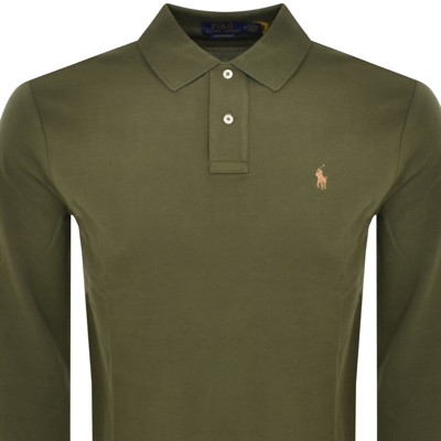 Shop Ralph Lauren Long Sleeved Polo T Shirt Green