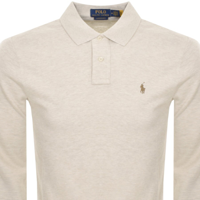 Shop Ralph Lauren Long Sleeved Polo T Shirt Beige