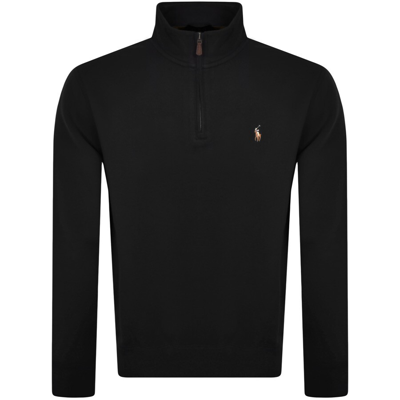 Shop Ralph Lauren Half Zip Sweatshirt Black