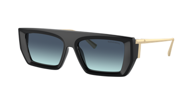 Tiffany & Co Tf4214u Rectangle-frame Metal Sunglasses In Azure Gradient Blue