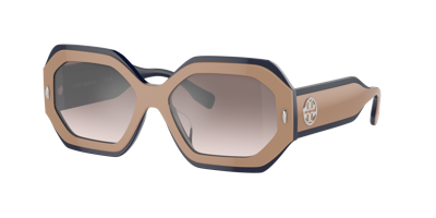 Tory Burch Woman Sunglass Ty7192u In Clear Gradient Grey Mirror Silver