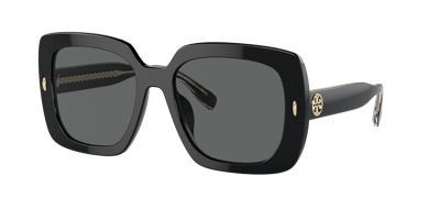 Tory Burch Square Sunglasses, 56mm In Dark Grey