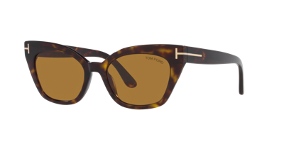 Tom Ford Womens Tr001638 Juliette Cat Eye-frame Acetate Sunglasses In Brown