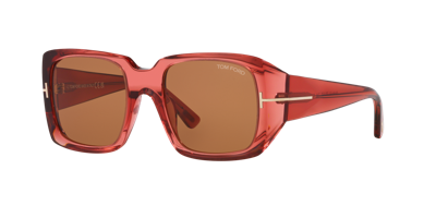 Tom Ford Womens Tr001641 Ryder Square-frame Acetate Sunglasses In Brown