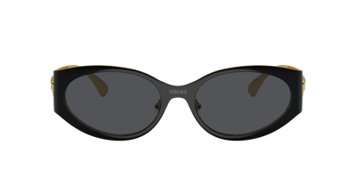 Shop Versace Woman Sunglasses Ve2263 In Dark Grey