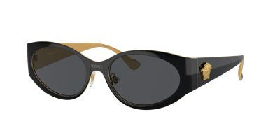 Shop Versace Woman Sunglasses Ve2263 In Dark Grey