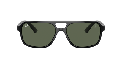 Ray Ban Ray-ban Womens Black Rb4414m Scuderia Ferrari Rectangle-frame Nylon Sunglasses In Dark Green