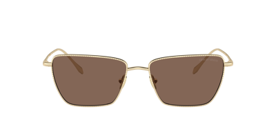 Giorgio Armani Tinted-lens Rectangle-frame Sunglasses In Dark Brown