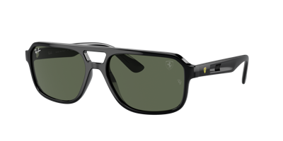 Ray Ban Ray-ban Womens Black Rb4414m Scuderia Ferrari Rectangle-frame Nylon Sunglasses In Dark Green