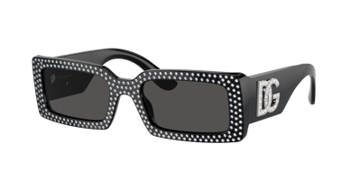 Shop Dolce & Gabbana Dolce&gabbana Woman Sunglass Dg4447b In Dark Grey