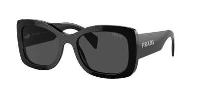 Prada Lettering Oval Women's Sunglasses, Pr A08s In Dark Grey