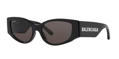Balenciaga Grey Rectangular Ladies Sunglasses Bb0096s 001 51 In Grey