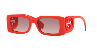 Gucci Interlocking G Rectangular-frame Sunglasses In Brown