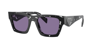 Shop Prada Man Sunglass Pr A06s In Violet Mirror Internal Silver