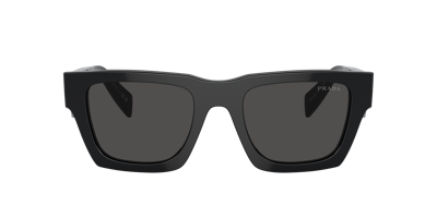 Prada Logo-arm Square-frame Sunglasses In Dark Grey
