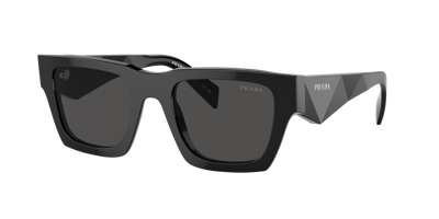 Prada Logo-arm Square-frame Sunglasses In Dark Grey