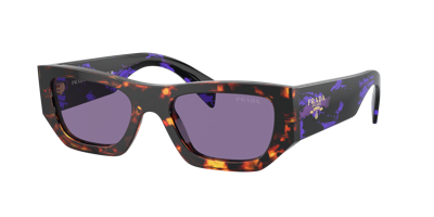Prada Unisex Sunglass Pr A01s In Violet Mirror Internal Silver