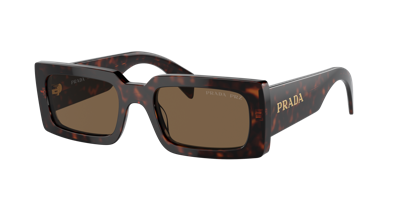 Prada Womens Brown Pr A07s Pillow-frame Tortoiseshell Acetate Sunglasses In Brown