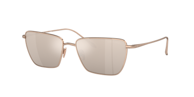 Giorgio Armani Woman Sunglass Ar6153 In Clear Mirror Real White Gold