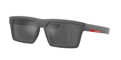 Prada Linea Rossa Man Sunglass Ps 02zsu In Grey Mirror Silver