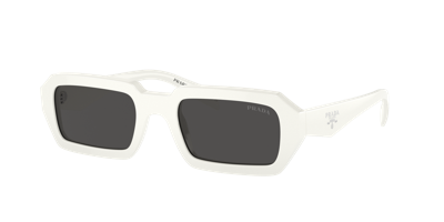 Prada Acetate Rectangular Sunglasses In Dark Grey