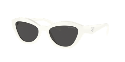 Prada Womens White Pr A02s Butterfly-shape Acetate Sunglasses In Dark Grey